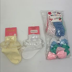 Mix socks and head band with hair bow